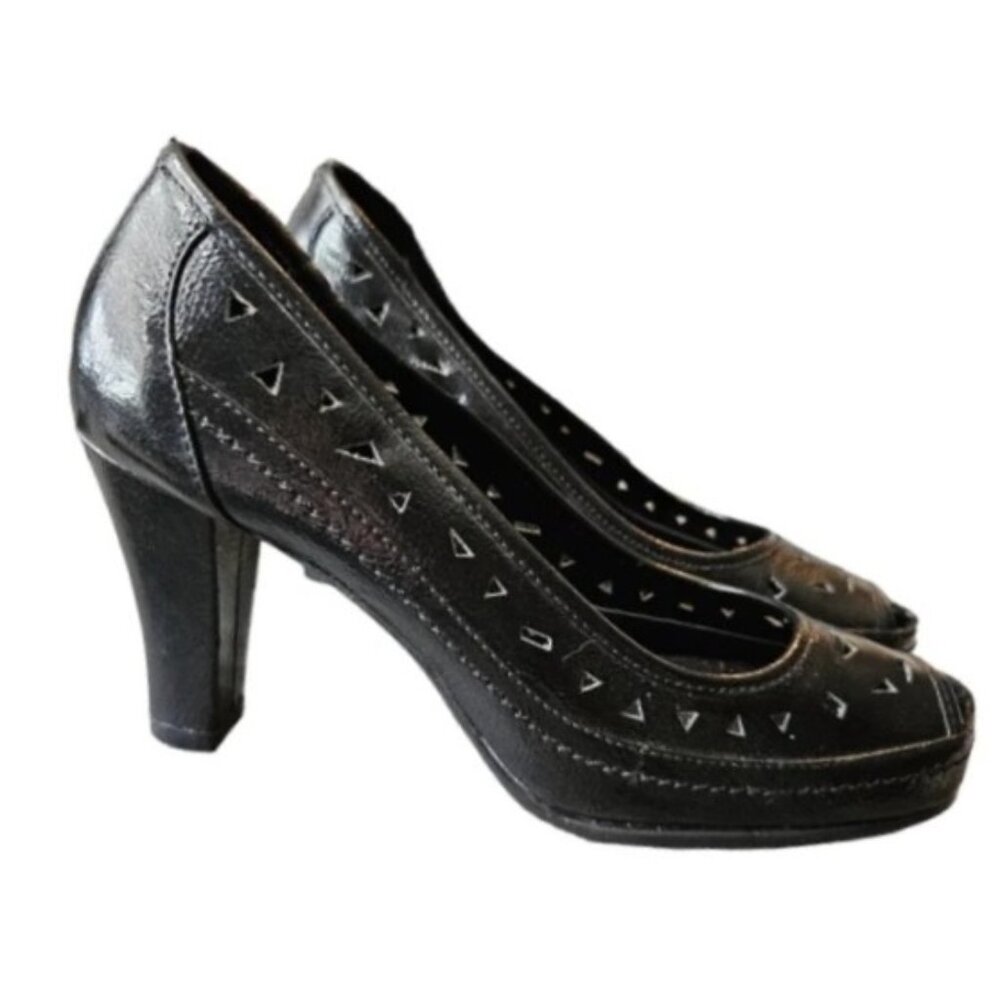 𝖠𝖤𝖱𝖮𝖲𝖮𝖫𝖤𝖲 A2™ BENCHANTED Peep Toe Heels M ⚫